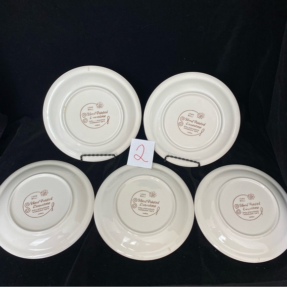 (2) Vintage Lot of 5, Lunastone 1580 Bali Pattern Floral Bread & Butter Plates - Picture 6 of 16